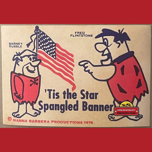 Vintage Patriotic Bicentennial Fred Flintstone Barney Rubble Stickers 1975