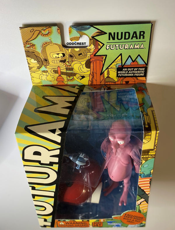 Toynami Futurama Nudar Action Figure Incl. Santa Robbot Build-a-Bot Part NIB.