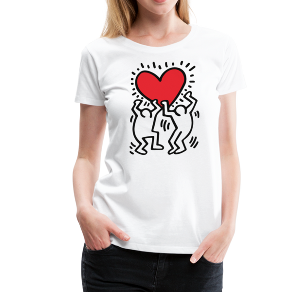 Keith Haring - Men Holding Heart Icon, Street Art T-Shirt