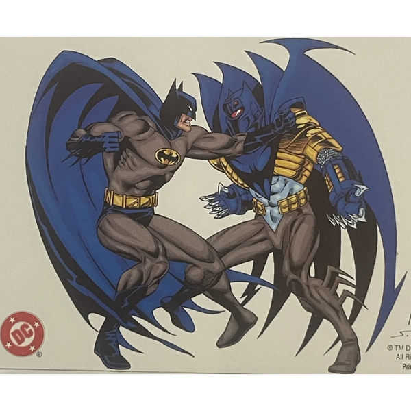Vintage 1990s 🦇 Batman vs Batman DC Comics Postcard, Graham Nolan Art!