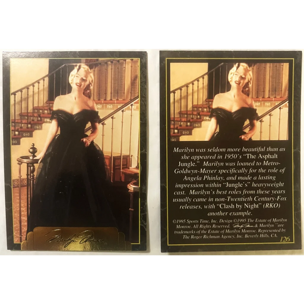 Vintage 1990s Marilyn Monroe Collectible Card Number 126 by Sports Time Inc.