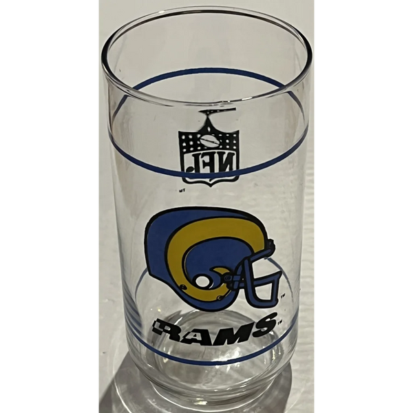Vintage 1980s NFL and Mobil St Louis, LA Rams Collectible Glass
